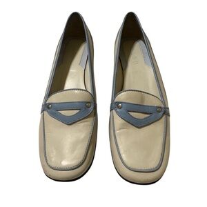 Michelle D White Baby Blue Slip On Loafers Size 8.5M